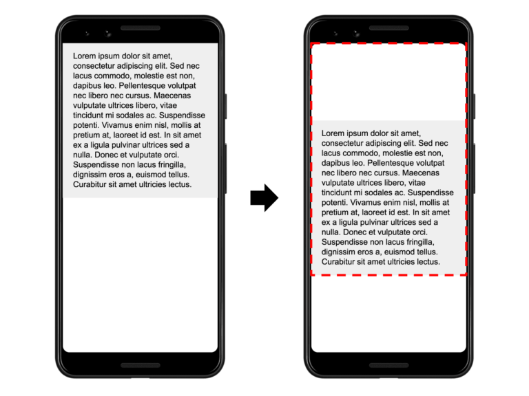 CLS illustrated by a paragraph changeing position on a page